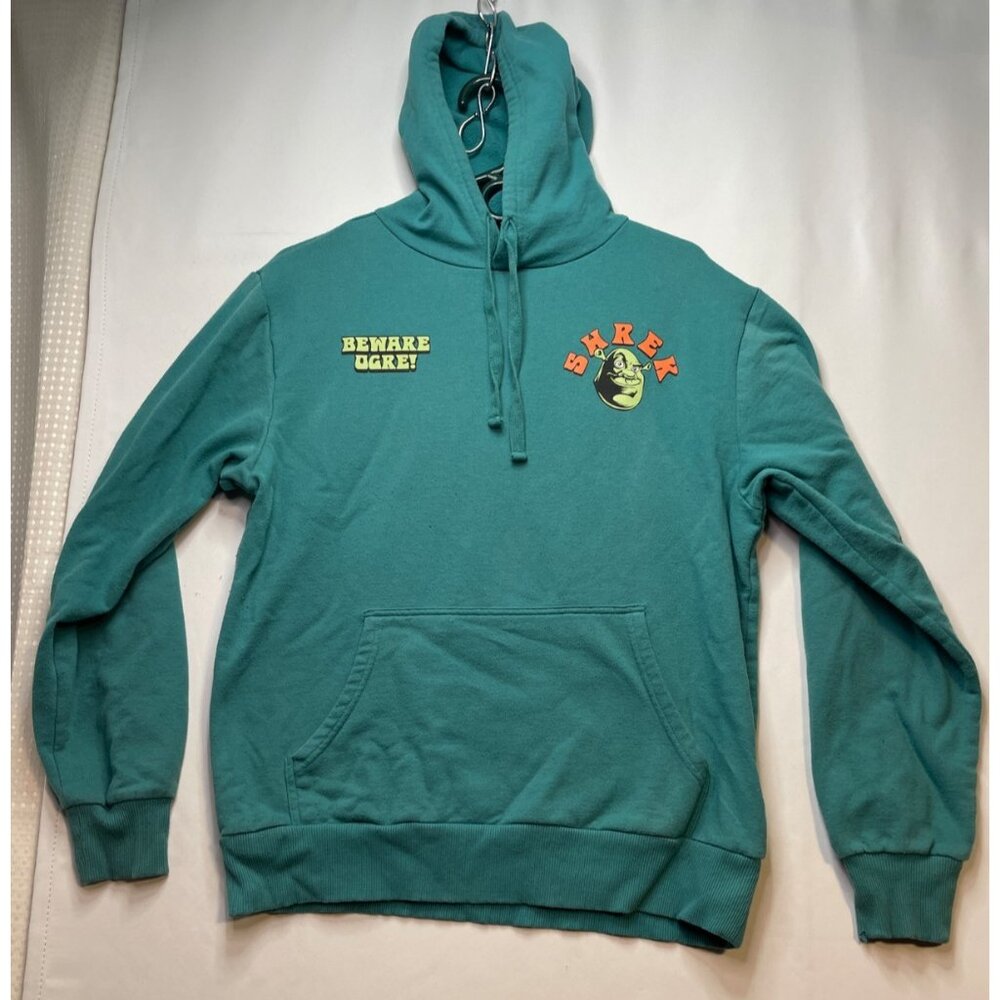 Shrek hoodie sweater mens small Dream Works Beware Ogre long sleeve green